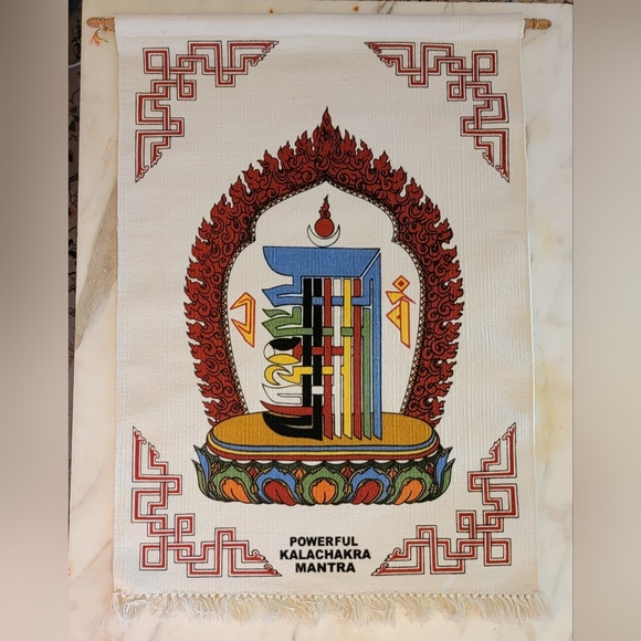 Tibetan Multicolor Wall Hanging with Mantra Design